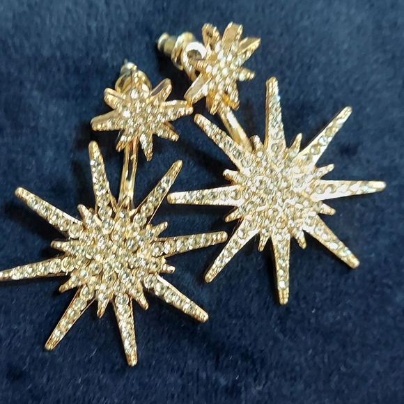 2 in 1 Star CZ Earrings - Picture 5 of 7